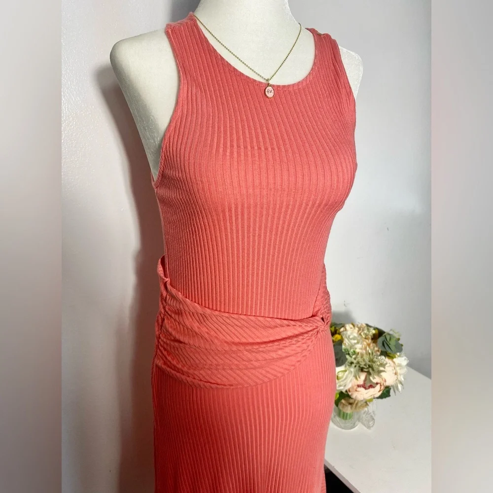 Anthropologie Raspberry Ribbed Kingsolver Sleeveless Dress  Size Small - Picture 4 of 12